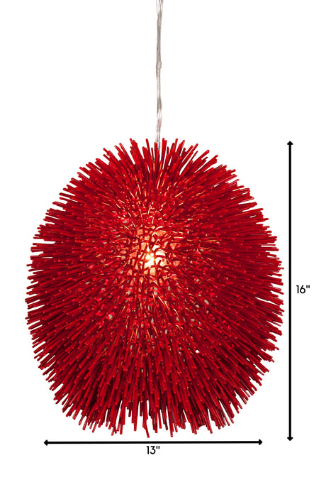 One Light Pendant from the Urchin collection in Super Red finish