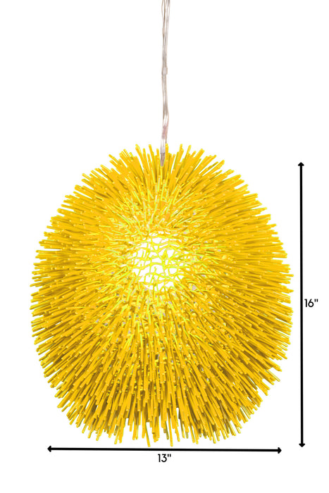 One Light Pendant from the Urchin collection in Un-Mellow Yellow finish