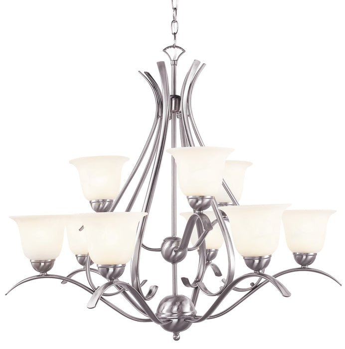 Trans Globe Imports - 9289 BN - Nine Light Chandelier - Aspen - Brushed Nickel