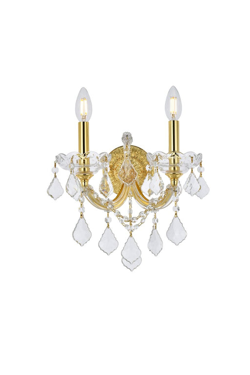 Elegant Lighting - 2800W2G/RC - Two Light Wall Sconce - Maria Theresa - Gold