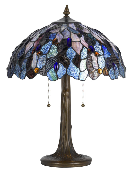 Cal Lighting - BO-2387TB - Two Light Table Lamp - Tiffany - Antique Brass