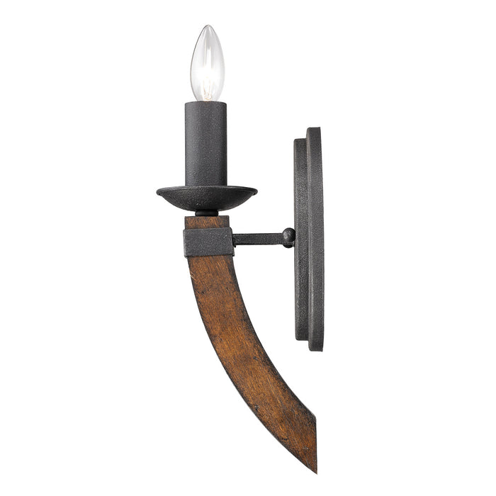 One Light Wall Sconce from the Madera collection in Black Iron finish