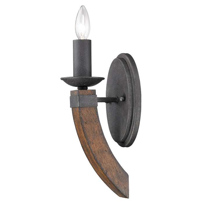 One Light Wall Sconce from the Madera collection in Black Iron finish