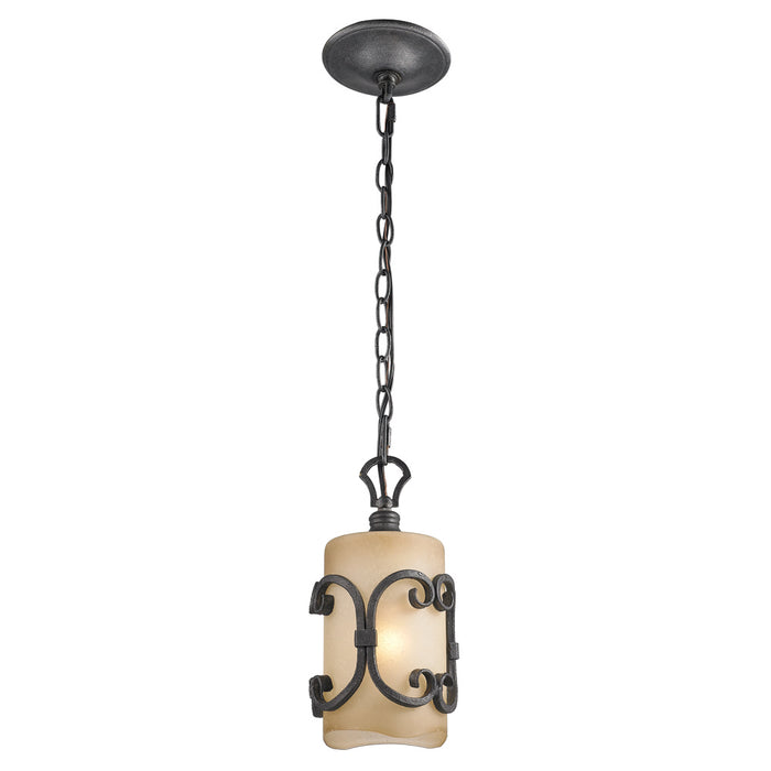 One Light Mini Pendant from the Madera collection in Black Iron finish