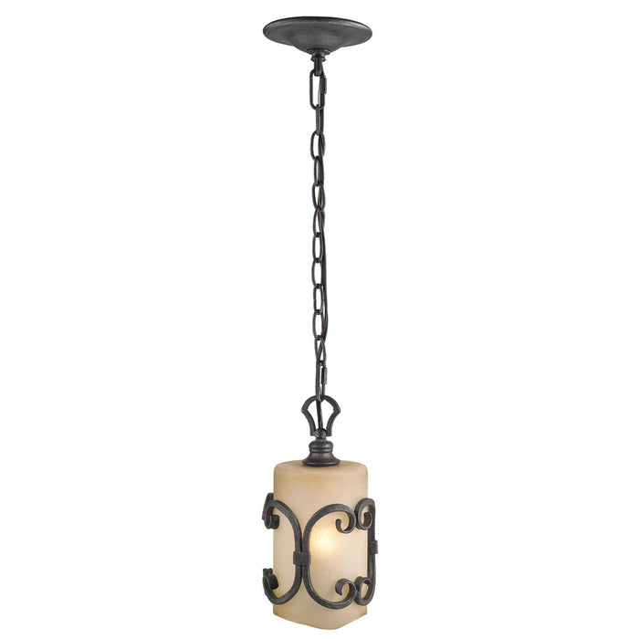 One Light Mini Pendant from the Madera collection in Black Iron finish