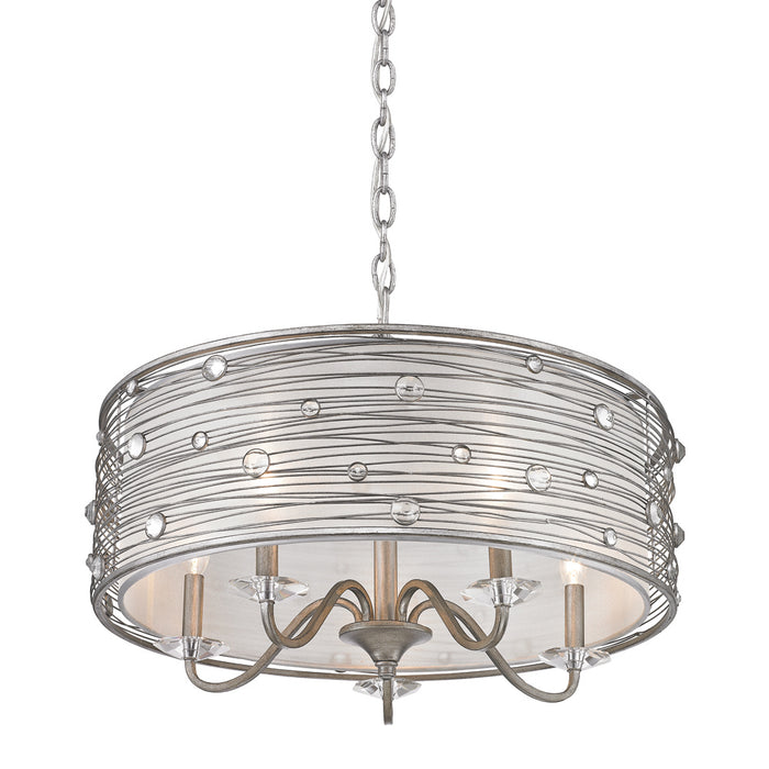 Five Light Chandelier from the Joia collection in Peruvian Silver finish