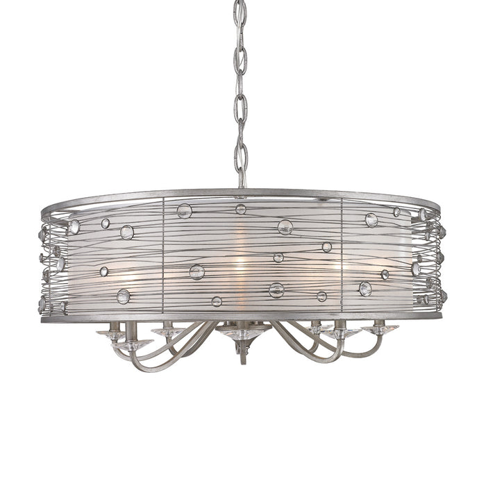 Eight Light Chandelier from the Joia collection in Peruvian Silver finish