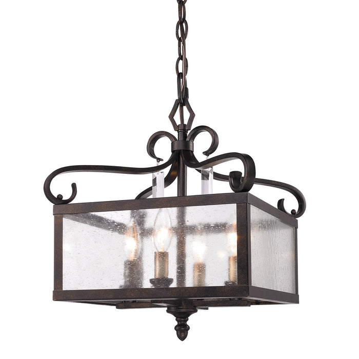 Four Light Semi-Flush Mount from the Valencia collection in Fired Bronze finish