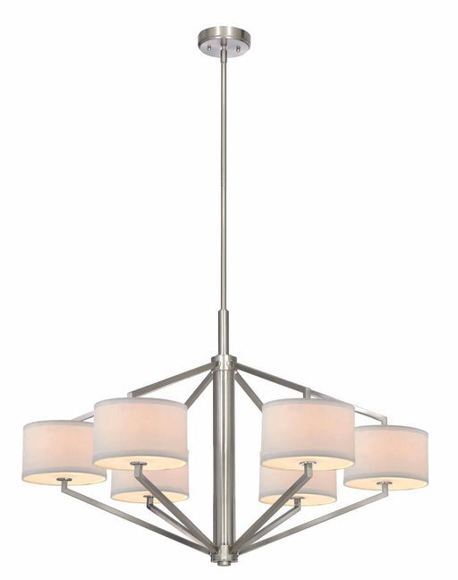 Dolan Designs - 1882-09 - Six Light Chandelier - Monaco - Satin Nickel