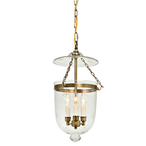 JVI Designs - 1021-10 - Three Light Pendant - Hundi - Rubbed Brass