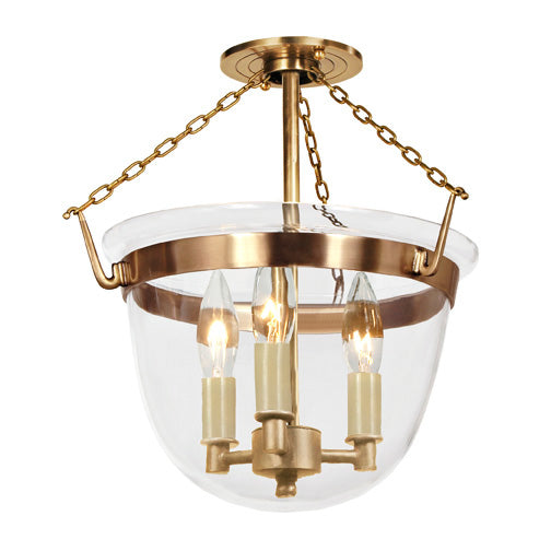 JVI Designs - 1153-10 - Three Light Semi Flush Mount - McLean - Rubbed Brass