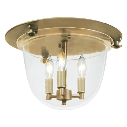 JVI Designs - 1157-10 - Three Light Flush Mount - McLean - Rubbed Brass