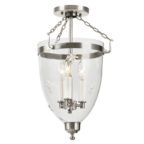 JVI Designs - 1163-17 - Three Light Semi Flush Mount - Danbury - Pewter