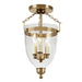 JVI Designs - 1165-10 - Three Light Semi Flush Mount - Danbury - Rubbed Brass