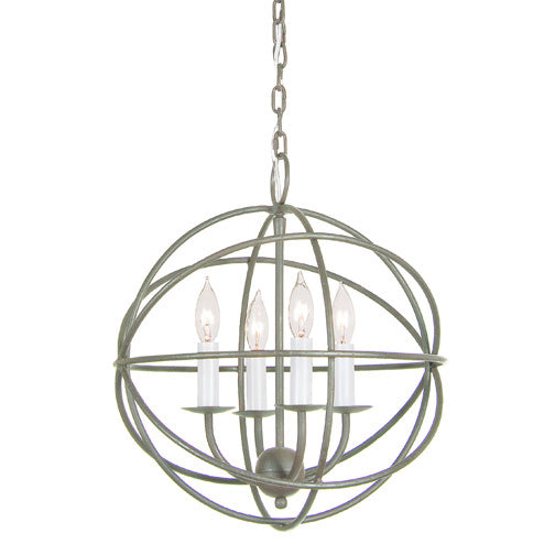 JVI Designs - 3031-23 - Four Light Chandelier - Globe - Aged Silver