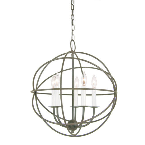 JVI Designs - 3032-23 - Five Light Chandelier - Globe - Aged Silver