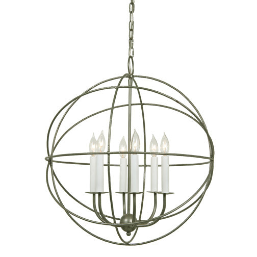JVI Designs - 3033-23 - Six Light Chandelier - Globe - Aged Silver