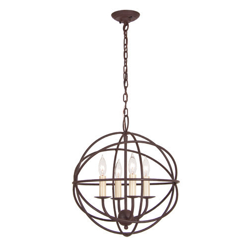 JVI Designs - 3031-22 - Four Light Chandelier - Globe - Rust