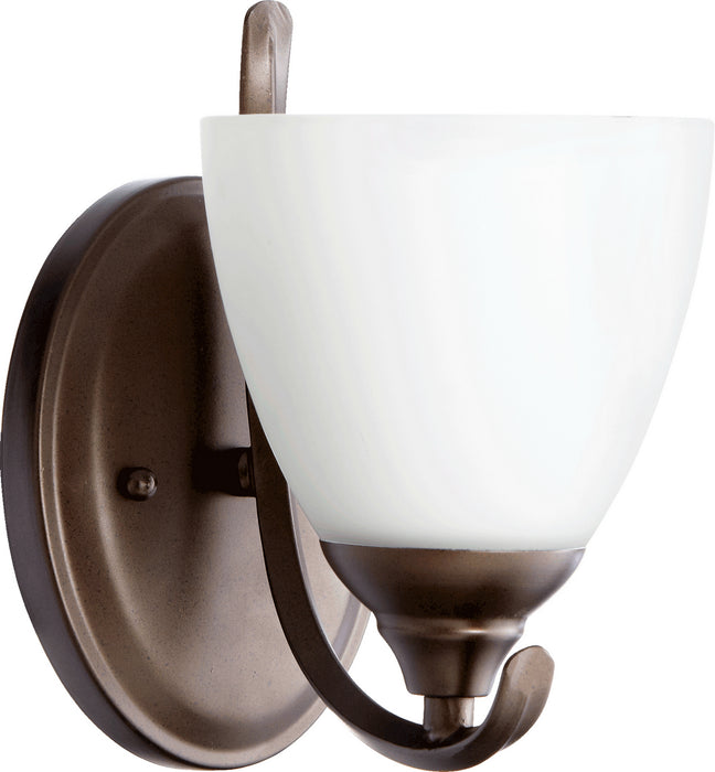 Quorum - 5508-1-86 - One Light Wall Mount - Powell - Oiled Bronze w/ Satin Opal