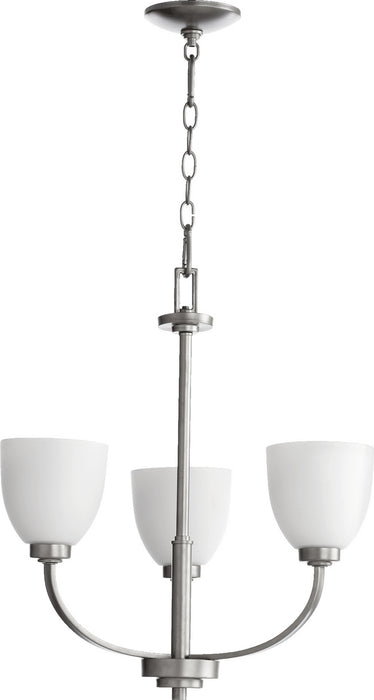 Quorum - 6060-3-64 - Three Light Chandelier - Reyes - Classic Nickel