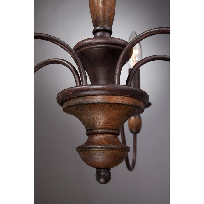 Five Light Chandelier from the Holbrook collection in Tuscan Brown finish