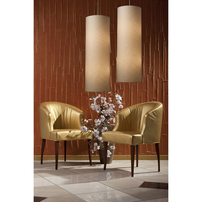 LED Mini Pendant from the Fabric Cylinders collection in Satin Nickel finish