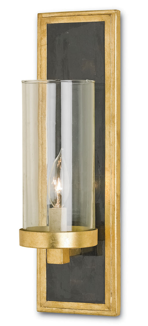 Currey and Company - 5140 - One Light Wall Sconce - Charade - Contemporary Gold Leaf/Black Penshell Crackle