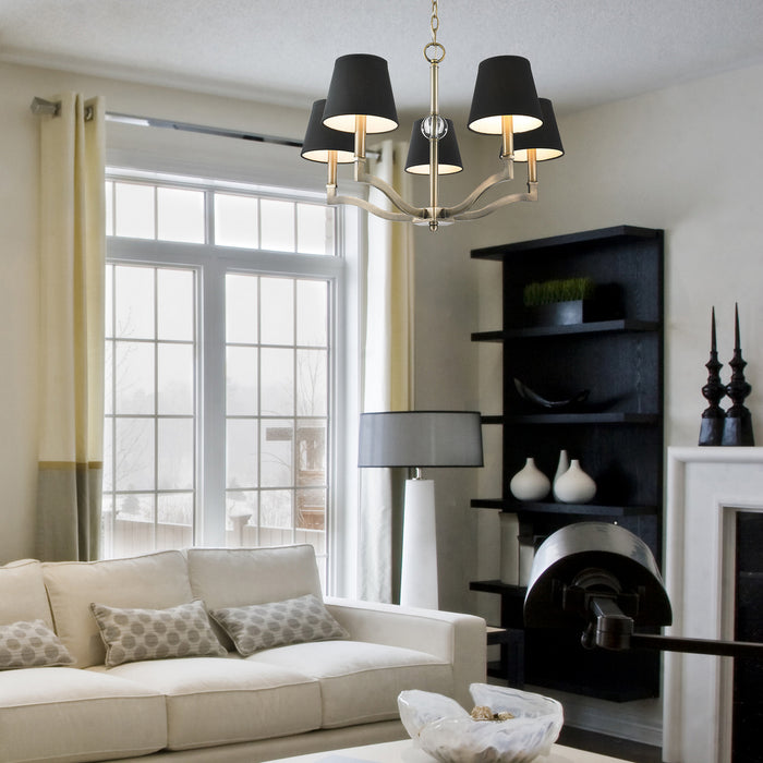 Five Light Chandelier from the Waverly collection in Aged Brass finish