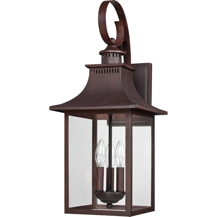 Three Light Outdoor Wall Lantern from the Chancellor collection in Copper Bronze finish