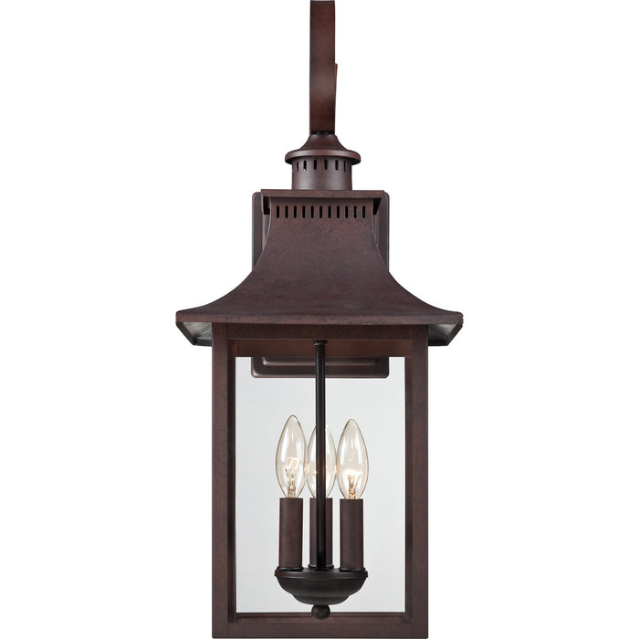 Three Light Outdoor Wall Lantern from the Chancellor collection in Copper Bronze finish