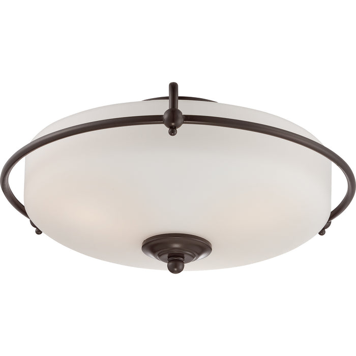 Three Light Flush Mount from the Griffin collection in Palladian Bronze finish
