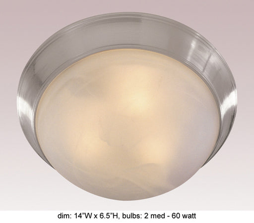 Trans Globe Imports - PL-57701 BN - Two Light Flushmount - Athena - Brushed Nickel