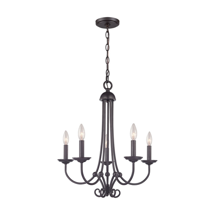 Five Light Chandelier from the Williamsport collection in Oil Rubbed Bronze finish