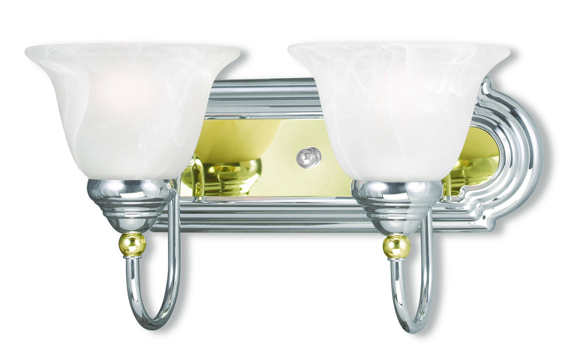 Livex Lighting - 1002-52 - Two Light Bath Vanity - Belmont - Polished Chrome & Polished Brass