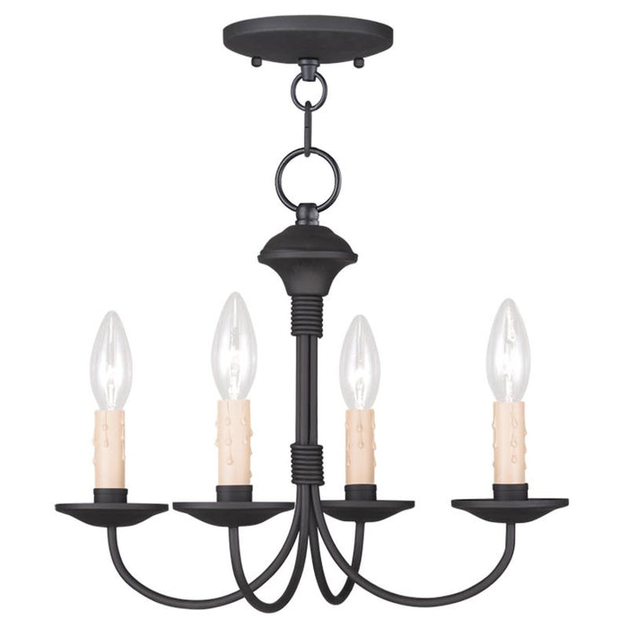 Livex Lighting - 4524-04 - Four Light Mini Chandelier/Ceiling Mount - Heritage - Black