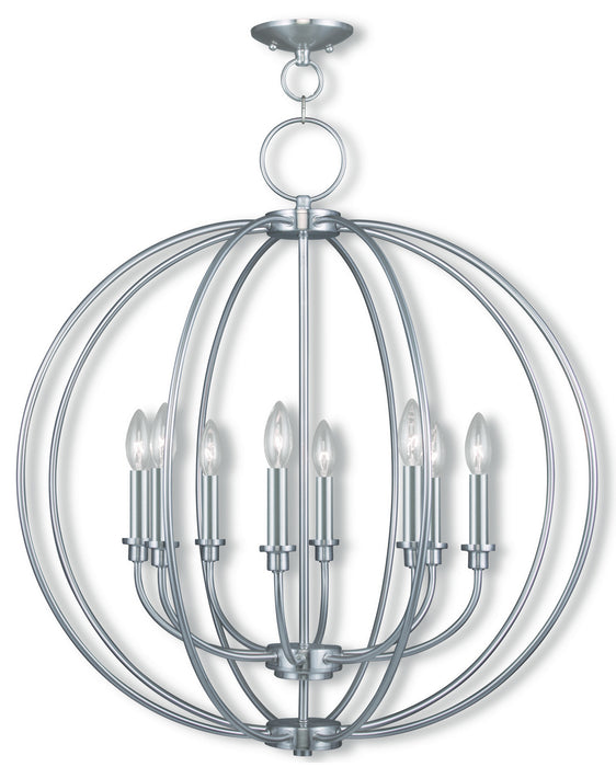 Livex Lighting - 4668-91 - Eight Light Chandelier - Milania - Brushed Nickel