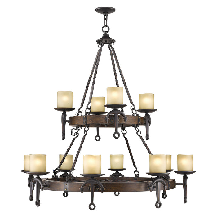 12 Light Chandelier from the Cape May collection in Olde Bronze finish
