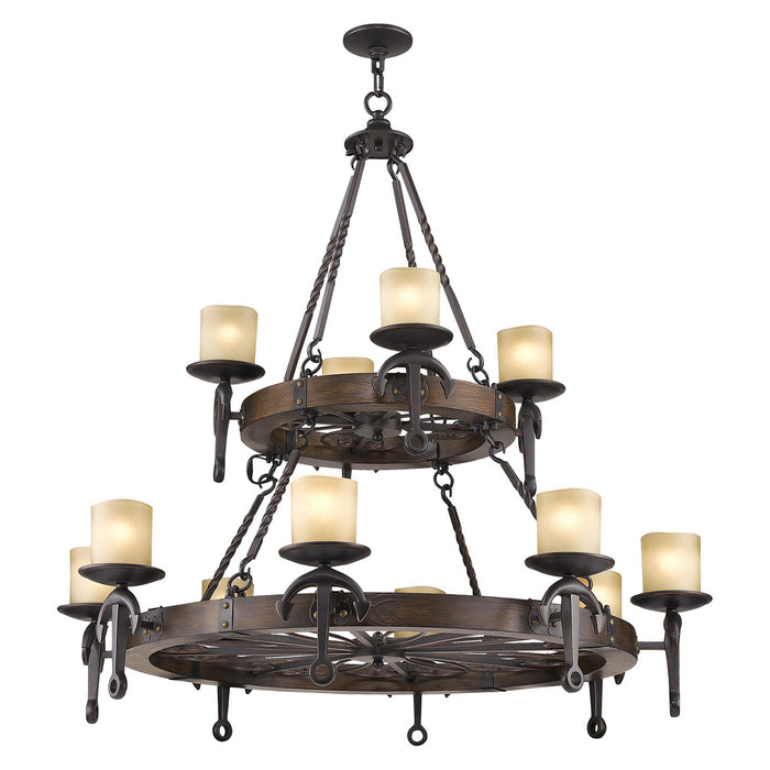 12 Light Chandelier from the Cape May collection in Olde Bronze finish