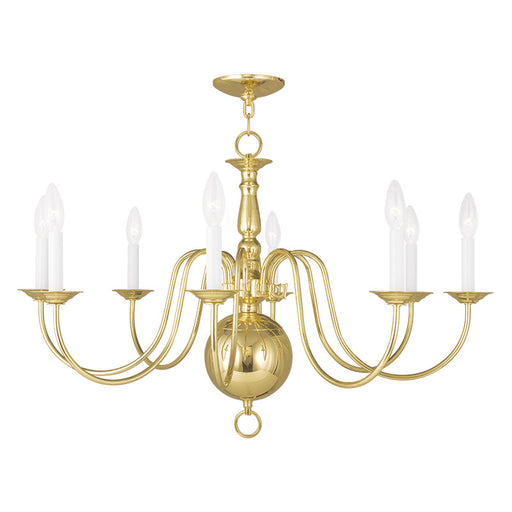 Livex Lighting - 5007-02 - Eight Light Chandelier - Williamsburgh - Polished Brass