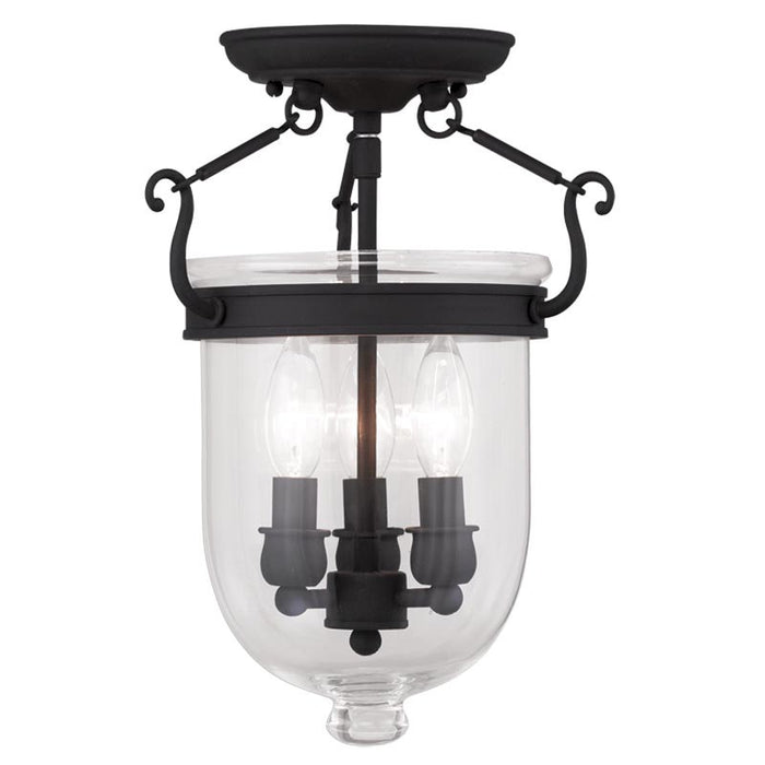 Livex Lighting - 5061-04 - Three Light Ceiling Mount - Jefferson - Black
