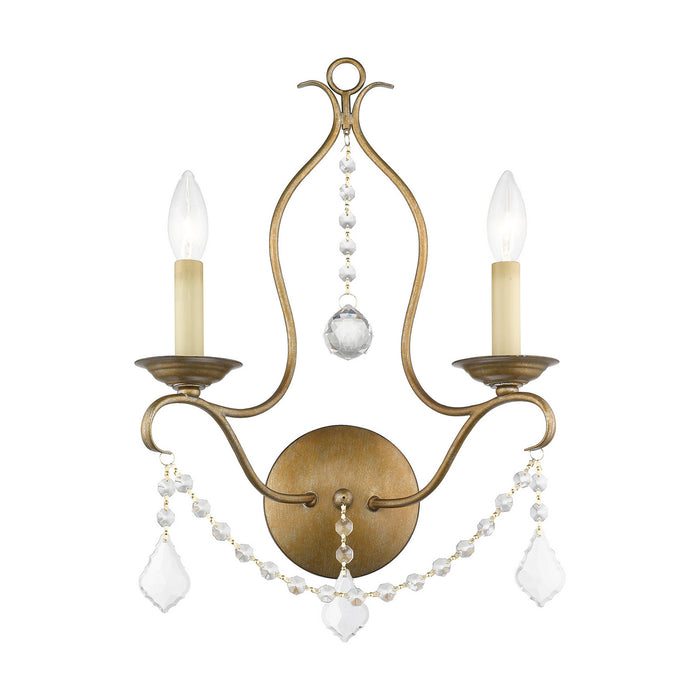 Two Light Wall Sconce from the Chesterfield collection in Antique Gold Leaf finish