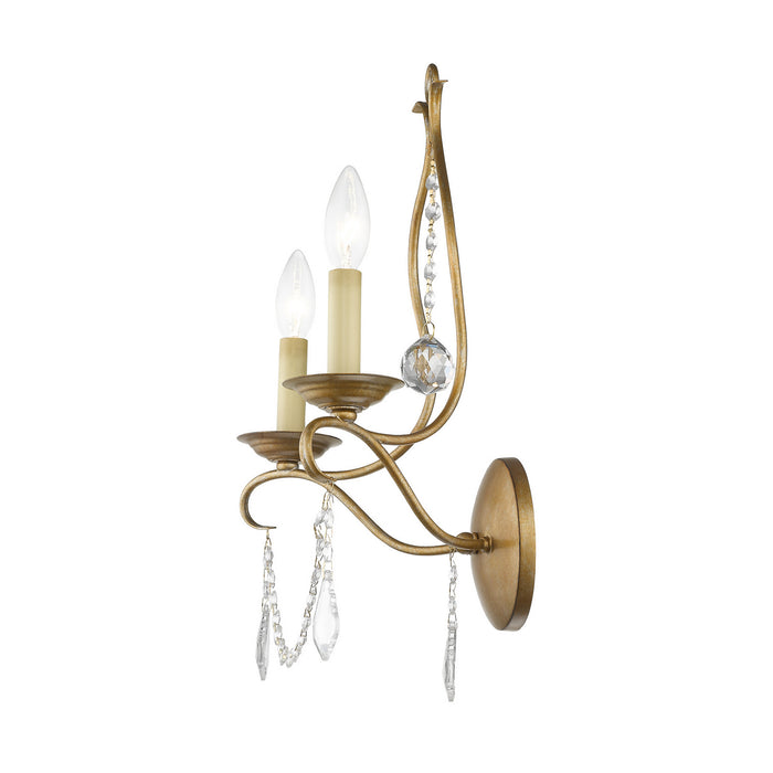Two Light Wall Sconce from the Chesterfield collection in Antique Gold Leaf finish