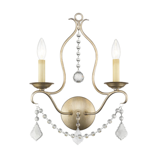 Livex Lighting - 6422-73 - Two Light Wall Sconce - Chesterfield - Hand Painted Antique Silver Leaf