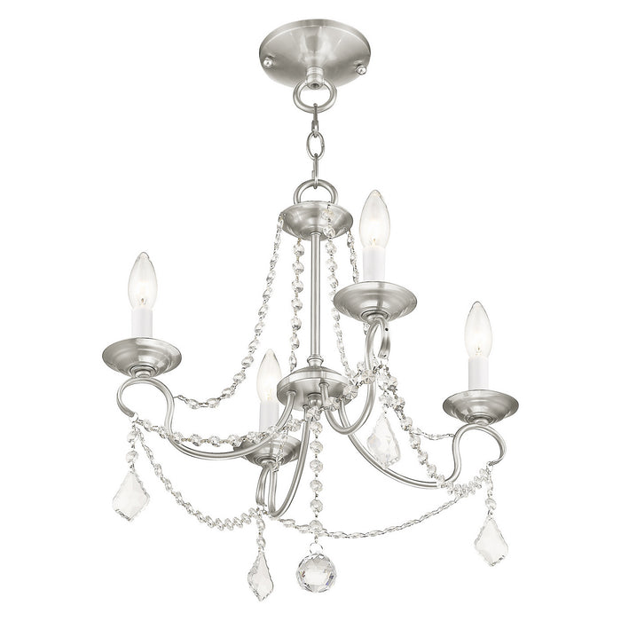 Four Light Mini Chandelier/Ceiling Mount from the Pennington collection in Brushed Nickel finish