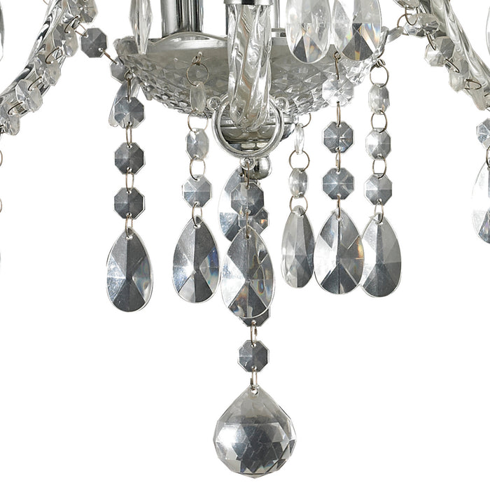 Three Light Chandelier from the Theatre collection in Chrome, Clear, Clear finish