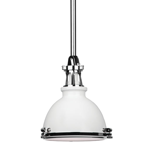 Hudson Valley - 4610-WPN - One Light Pendant - Massena - White/Polished Nickel Combo