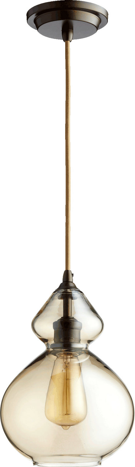 Quorum - 8002-386 - One Light Pendant - Pendant - Oiled Bronze w/ Amber