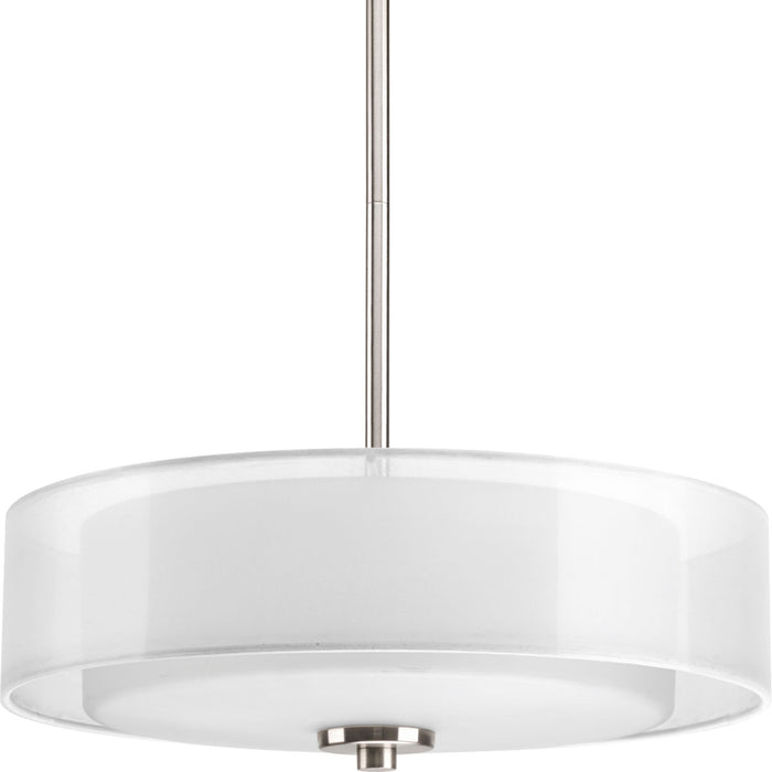 Three Light Semi-Flush Convertible from the Invite collection in Brushed Nickel finish