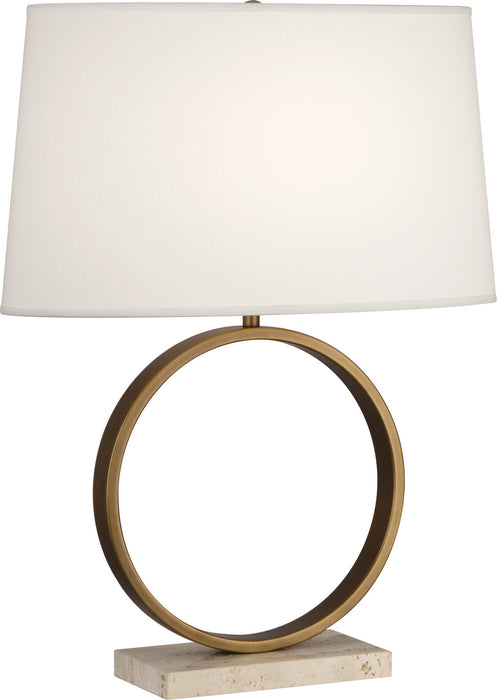 Robert Abbey - 2295 - One Light Table Lamp - Logan - Aged Brass w/ Travertine Stone Base RHBN