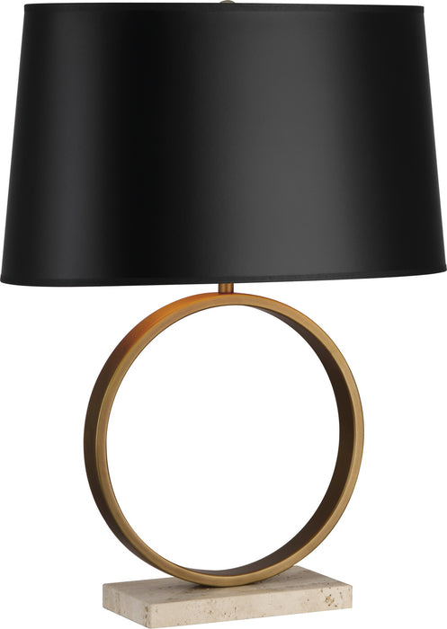 Robert Abbey - 2295B - One Light Table Lamp - Logan - Aged Brass w/ Travertine Stone Base RHBN